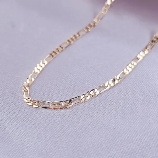 Imagen de Cadena Tejido Cartier o Fígaro Oro Dorado  7002