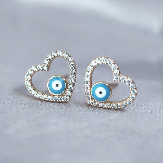 Imagen de Broquel Corazón Ojo Turco Celeste