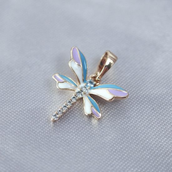 Imagen de Dije Libélula Malva y Azul