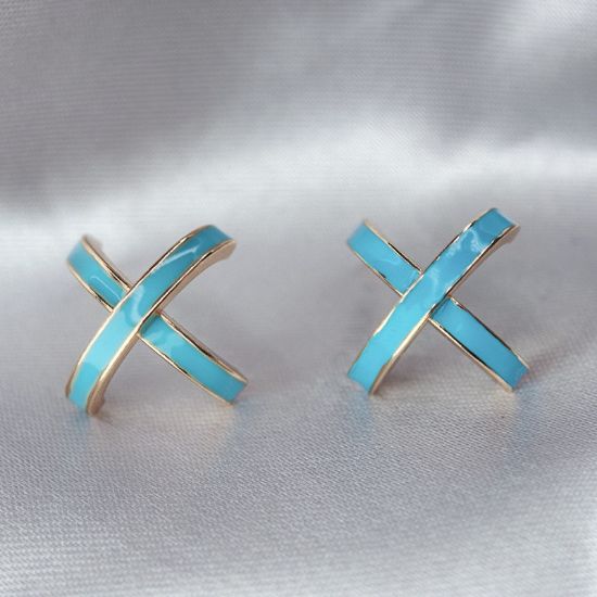 Imagen de Arete Glamour Azul Turquesa