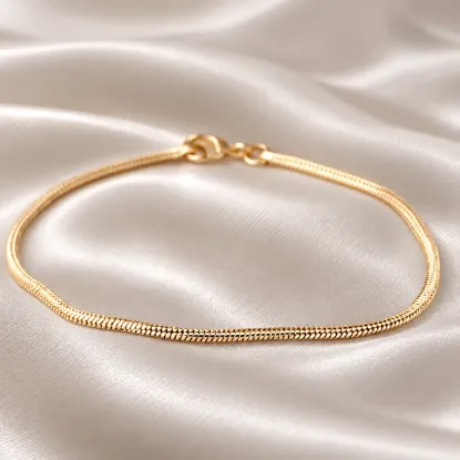 Imagen de Pulsera Tejido Cola Topo o Ratón Oro Dorado Talla 2102