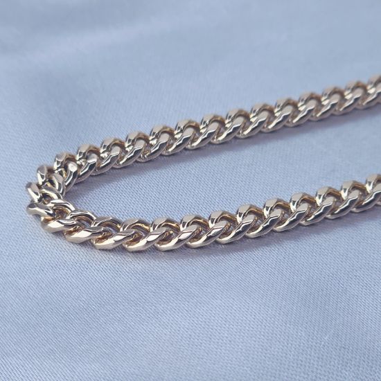 Imagen de Cadena Tejido Barabada Cerrada Oro Dorado C