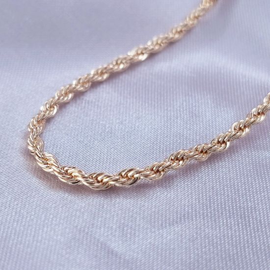 Imagen de Cadena Tejido Cordón Salomónico o Torzal Oro Dorado C
