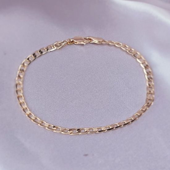 Imagen de Pulsera Tejido Barbada Abierta Oro Dorado