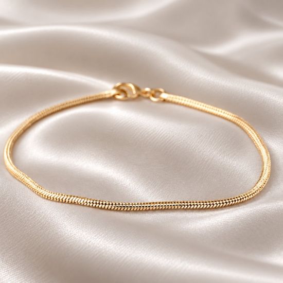 Imagen de Pulsera Tejido Cola Topo o Ratón Oro Dorado
